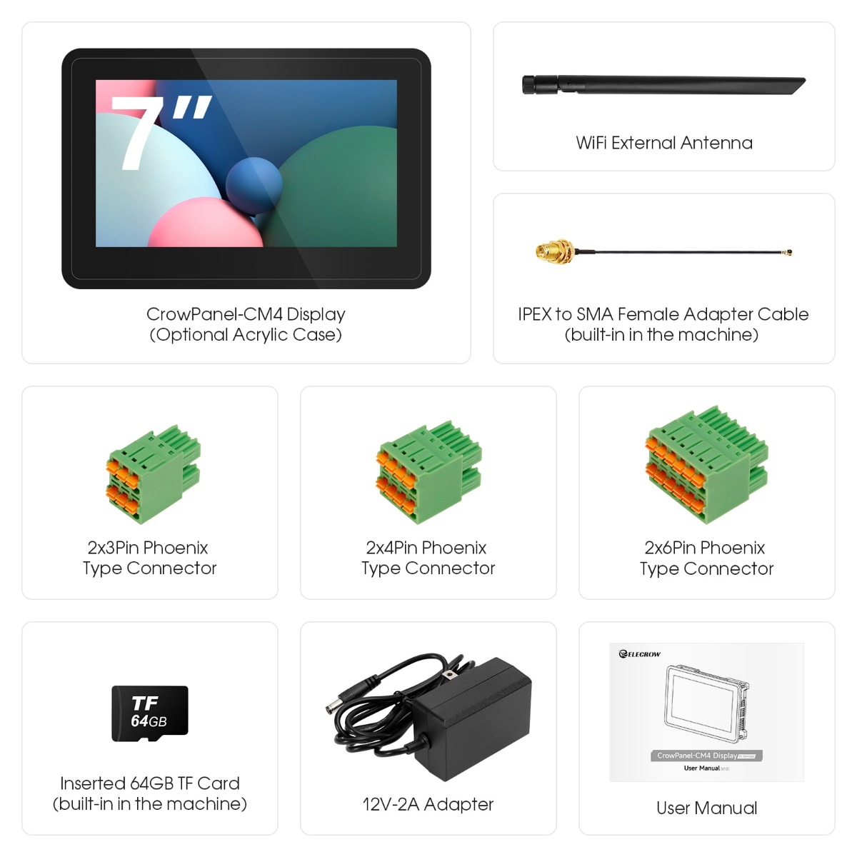 Raspberry Pi CM4 7-дюймовый дисплей, модуль HMI, терминал Pi с поддержкой Wi-Fi, BLE, 4G и LoRa, универсальный дизайн с промышленных интерфейсами