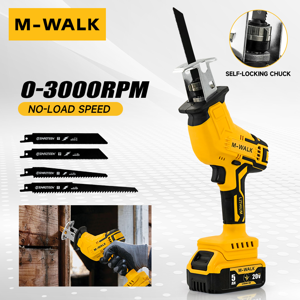 Para Dewalt, Pin de batería de 20V, sierra recíproca eléctrica inalámbrica, motosierra eléctrica, sierra de sable, sierra de corte de Metal y madera, herramientas eléctricas