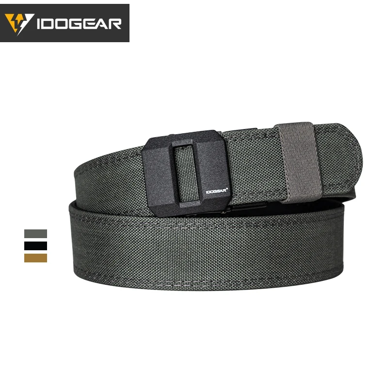 IDOGEAR-Cinturón táctico duro de 1,5 pulgadas con hebilla automática de Metal, cinturón de trabajo de nailon 1000D, faja para exteriores, accesorios IPSC 3430