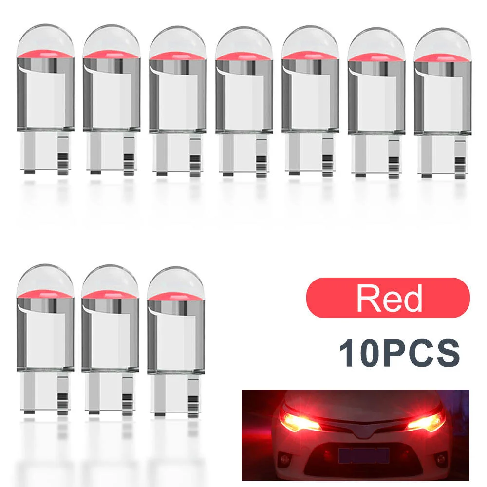 TCYATO 10 stks automotive LED T10 glas COB lezen lichtkoepel logo wedge kentekenverlichting 168 194 192 DC 12 V wit