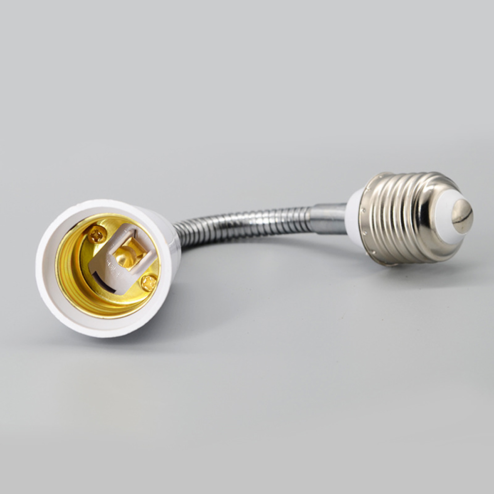 E27 LED Light Bulb Lamp Holder Flexible Extension Adapter Socket Extend E27 to E27 Adapter Converter Wall Base Holder Screw