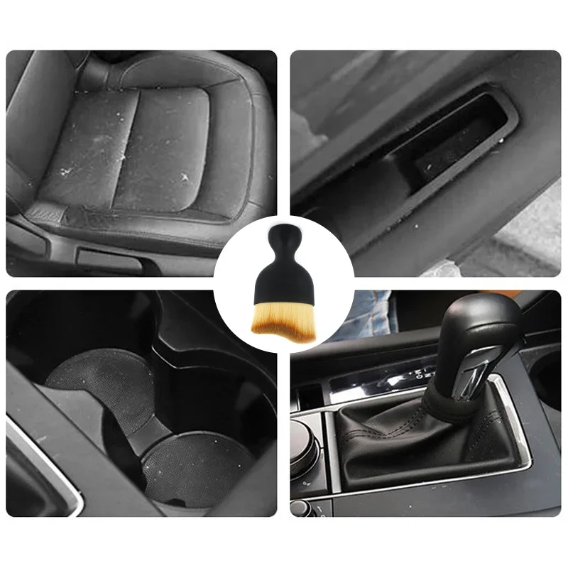 1/3/6 pezzi spazzola morbida per la pulizia dello sfiato dell'auto spazzole multifunzione per la rimozione della polvere strumento manuale per ufficio e casa