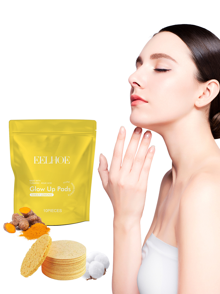 Turmeric Cleansing Pad Deep Clean Remove Dirt Oil Control and Soften Dead Skin Exfoliating Facial Pads for Acne-Prone Skin