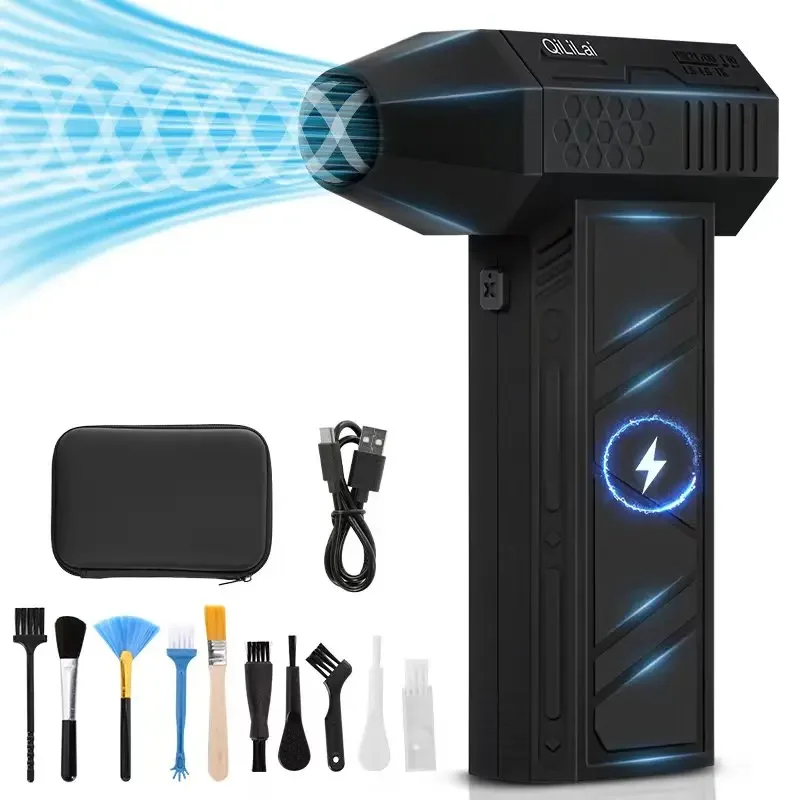 Mini ventilador turbo de mano X3Max, 180000 Soplador de aire potente RPM, plumero de aire comprimido para secador de coche/PC/Home-QiLiLai
