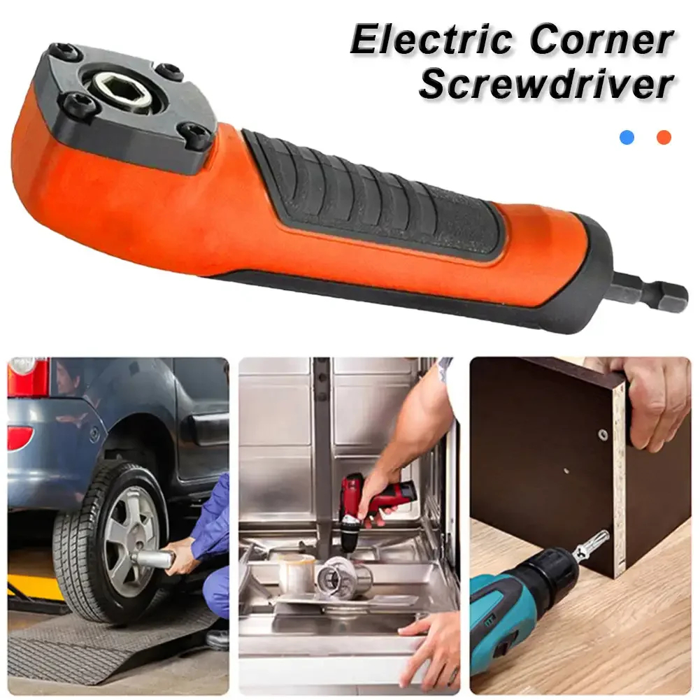 Nuovo cacciavite angolare elettrico multifunzionale 1PC, coppia elevata 90 °   Cacciavite ad angolo retto, strumento manuale, blu e arancione