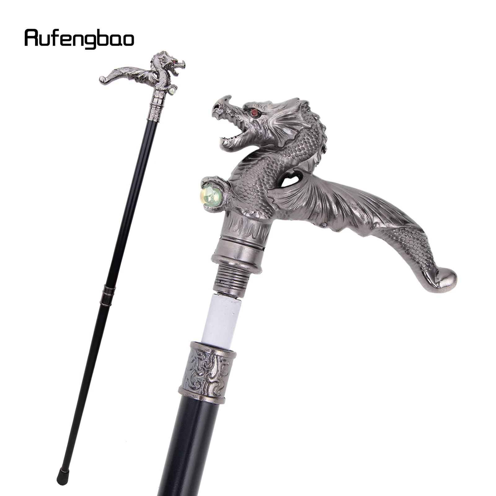 Bastón para caminar Dragon Scrambling Ball con placa oculta, bastón de moda de autodefensa, bastón para Cosplay, 93cm