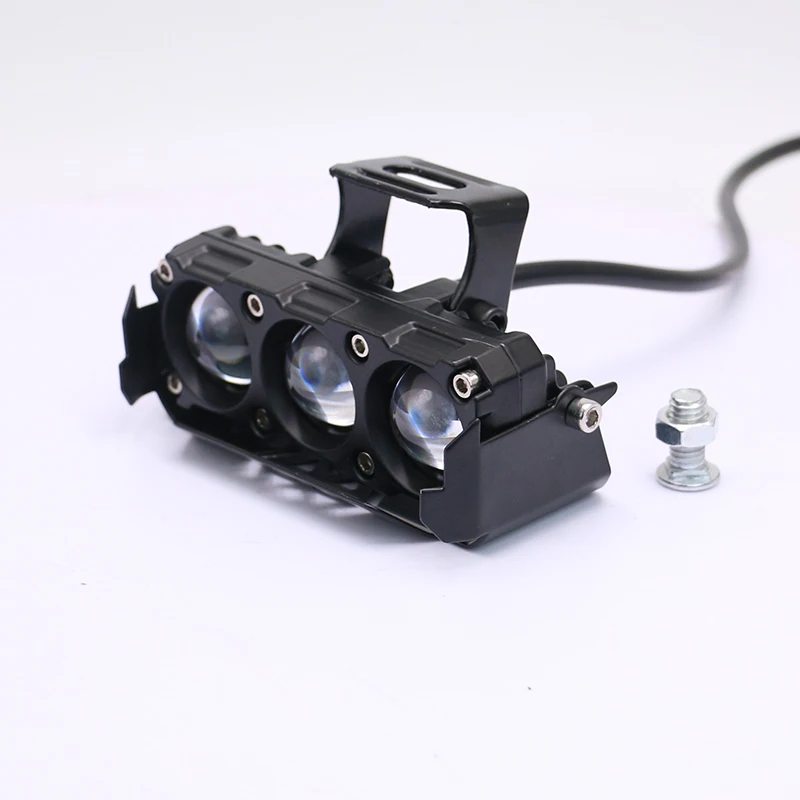 Foco LED para motocicleta, luces antiniebla de haz alto/bajo de doble Color para coches, camiones, SUV, UTV, 12V, 24V, mini lente, luz de conducción
