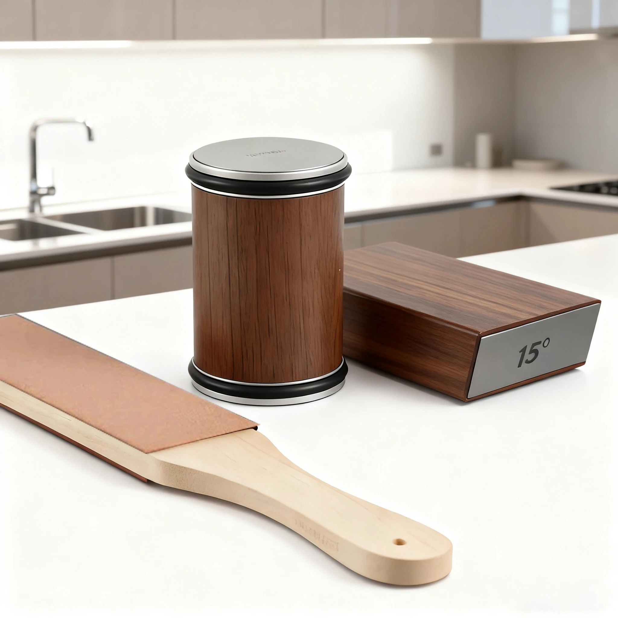 Afilador de cuchillos rodante, soporte magnético para cuchillos, piedra de afilar de diamante con rodillo angular de 15 y 20 grados, juego de accesorios de cocina