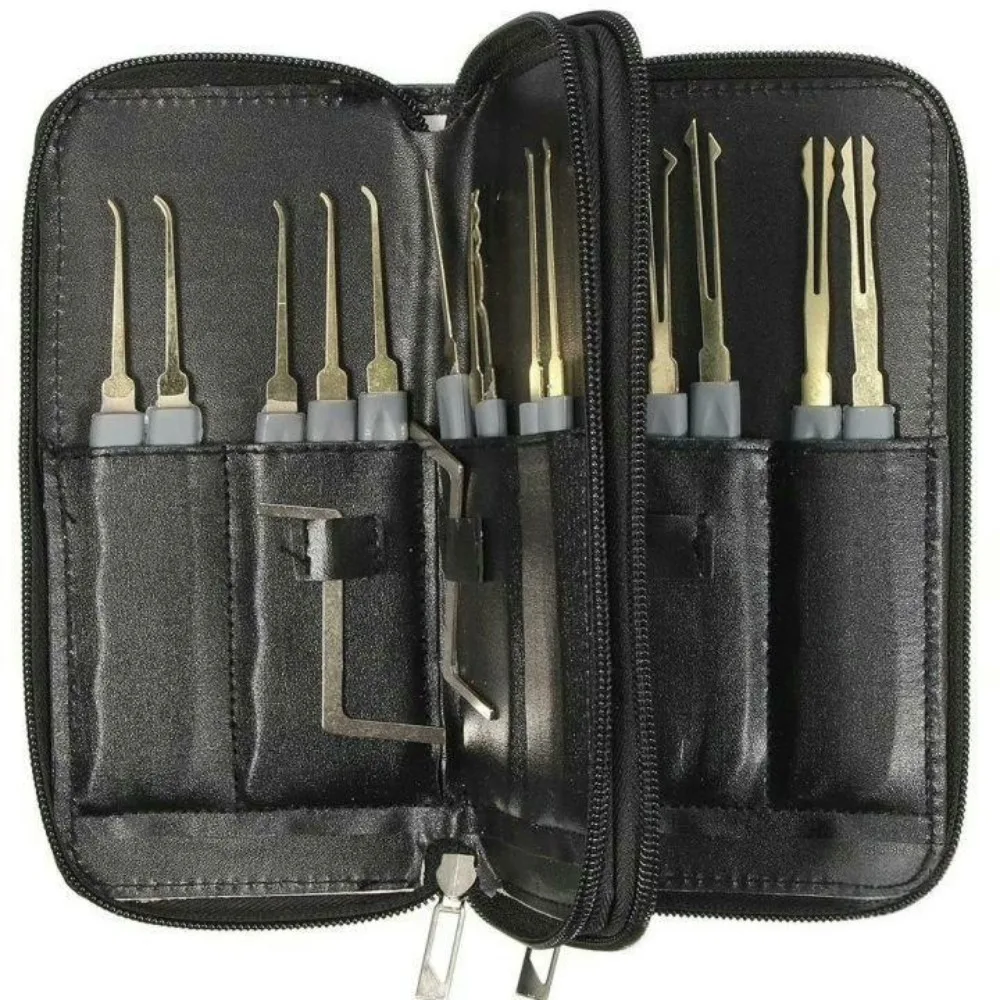 24/10-teiliges Schlosser- und Auto-Lock-Pick-Tools-Kombi-Set für Anfänger/Pros, Titanbeschichtetes Auto-Entriegelungs-Extraktor-Set