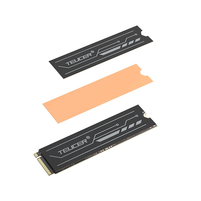 Teucer-冷却ラジエーター,銅箔,m.2 ssdヒートシンク,nvme,ngff,2280,pc,ps5,2280, 2パック