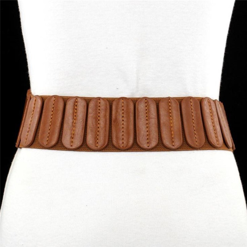 Ceinture large élastique pour femmes, mode Simple, personnalité, Vintage, boucle en Faux cuir, couleur unie, ceintures durables universelles