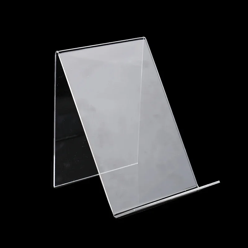 Clear Acrylic Book Display Stand - Multi-Angle Adjustable Photo Frame, Brochure Holder, Artwork Organizer for Tabletop Shelf