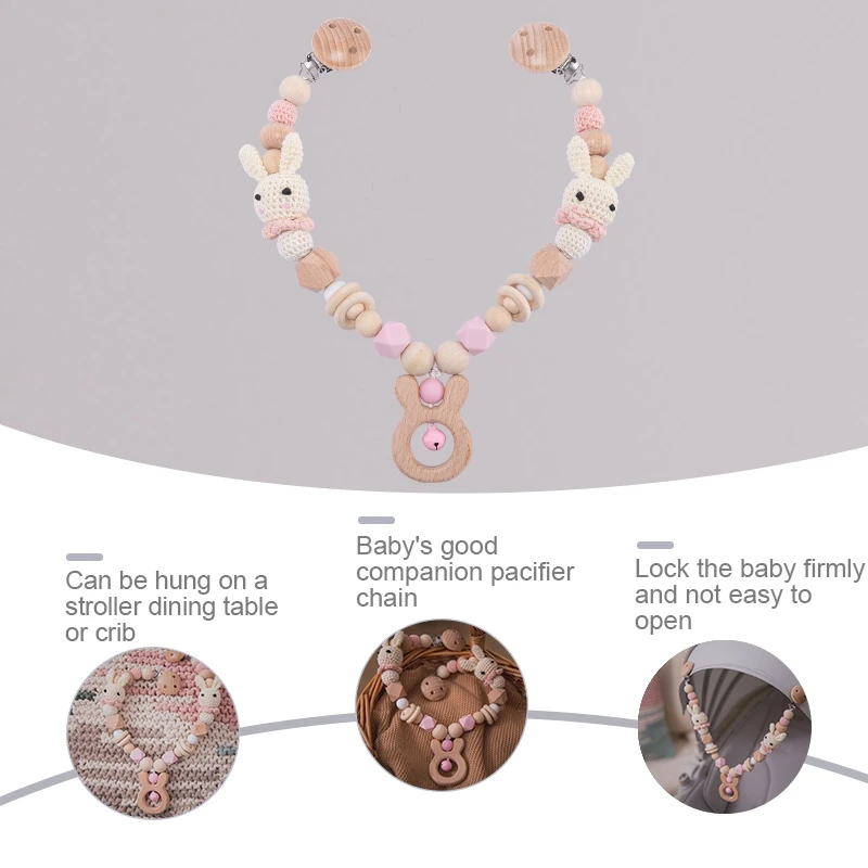 나무 Teether 아기 침대 교수형 딸랑이 장난감 크로 셰 뜨개질 딸랑이 아기 컴포트 장난감 귀여운 동물 크로 셰 뜨개질 룸 장식 아기 유모차 딸랑이 장난감