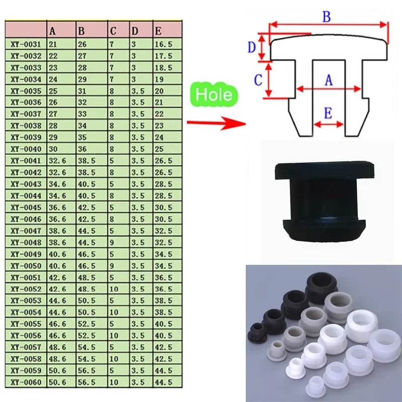 Bouchons en caoutchouc de Silicone noir de qualité alimentaire, couvercle de bouchon de Type T, joint à pression, bouchon d'étanchéité d'extrémité d'obturation 2.5mm-50.6mm
