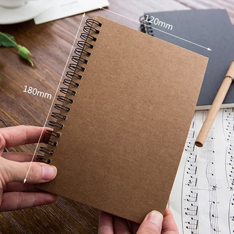 STONEGO Coil Book Creative Retro กระดาษคราฟท์ม้วนหนังสือขายส่ง Simple Blank Doodle Note ไดอารี่ Sketchbook