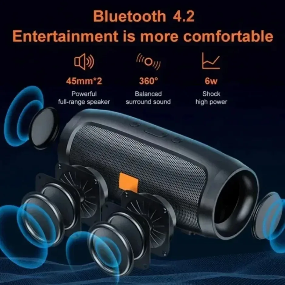 XIKCU Portable Dual Bluetooth Speaker Stereo Outdoor Tfusb Playback Fm Voice Broadcasting Portable Subwoofer 50 Wireless Speaker