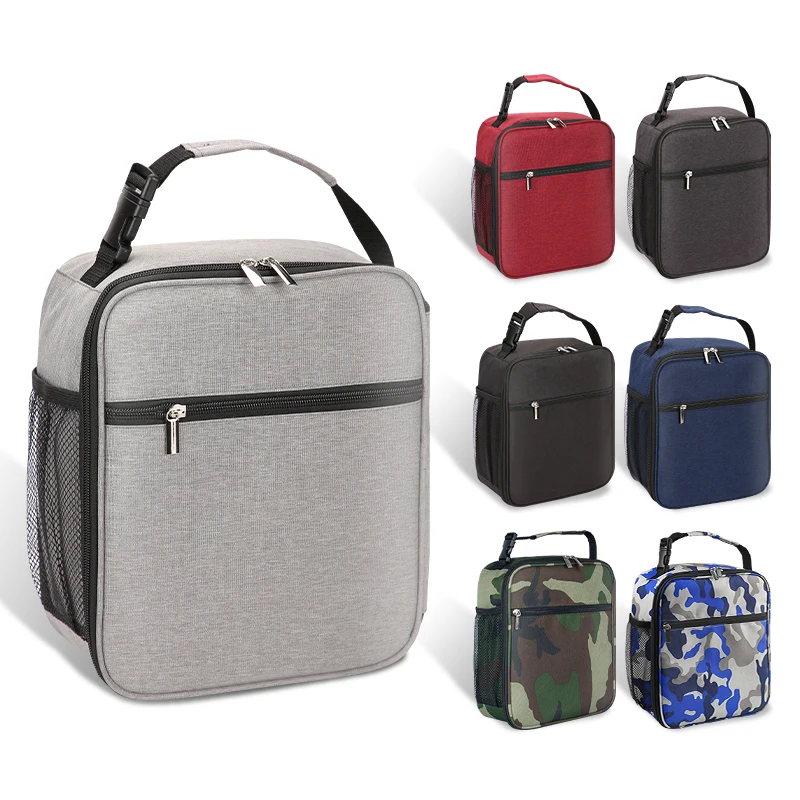 Fiambrera con aislamiento portátil de gran capacidad, bolsa de almuerzo reutilizable para hombres y mujeres, bolsa térmica con aislamiento de tela Oxford impermeable