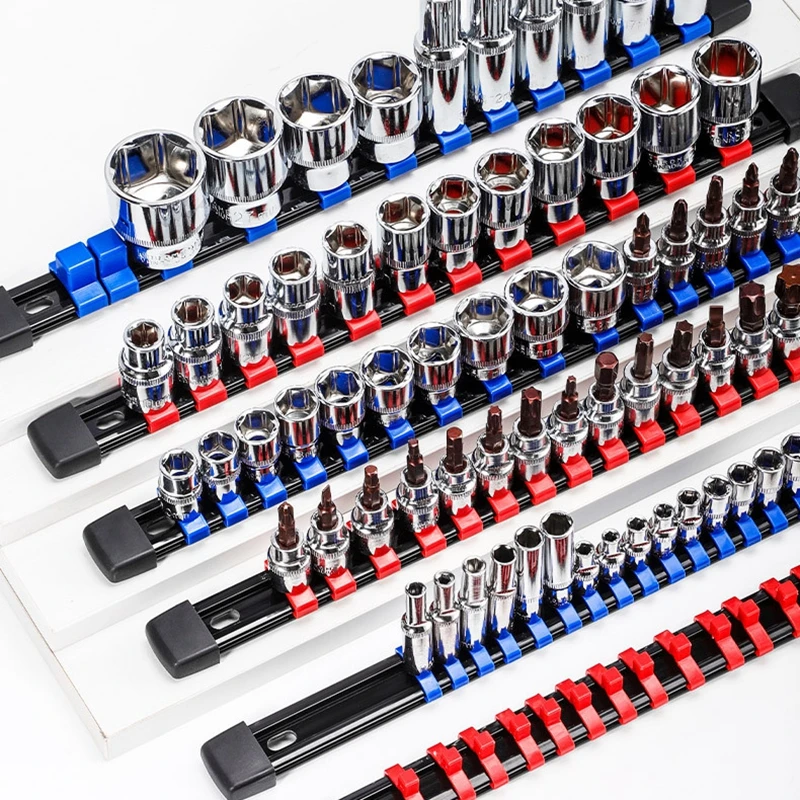360° Swivel ABS Socket Organizer 1/4Inch 3/8Inch 1/2Inch Premium Quality Socket Clip Rail Holder socket organizer tools