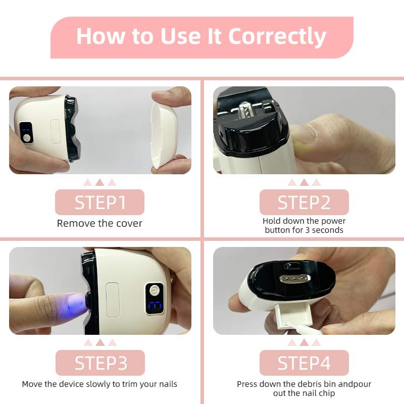 Cortador de unhas elétrico com 3 níveis de velocidade, cortador de unhas automático, armazenamento de clipe de unhas e luz LCD USB para adultos, idosos, bebês, crianças