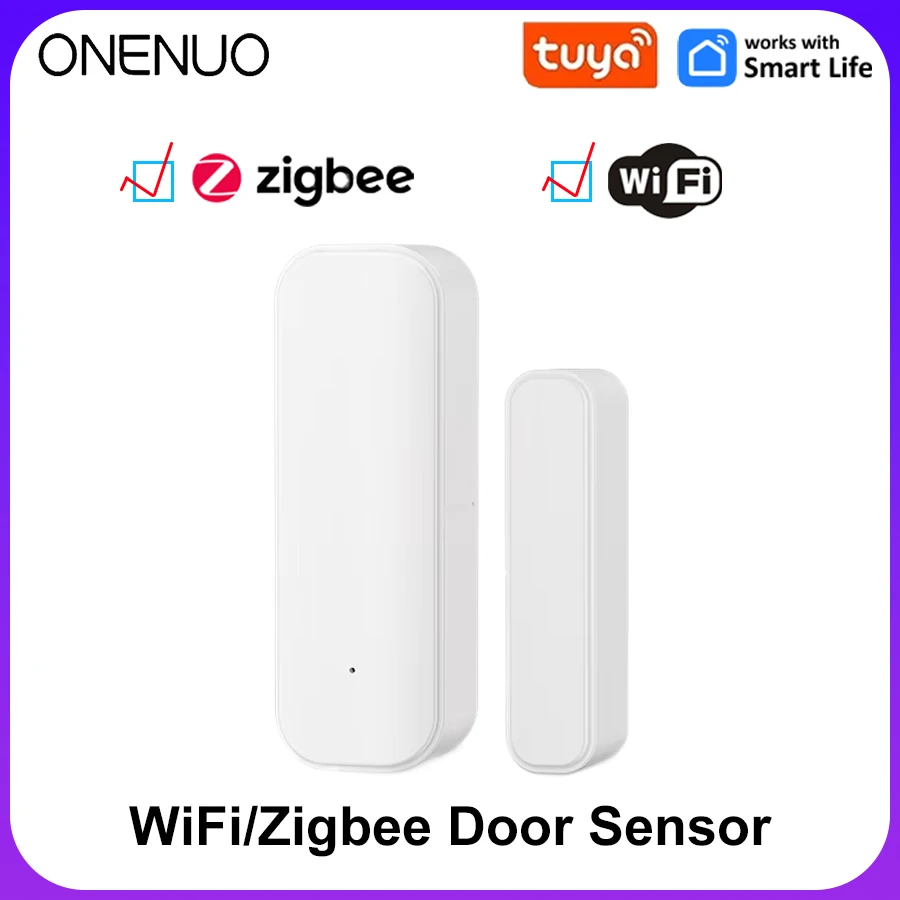 Zigbee of WiFi-raamdeursensor met batterij Tuya Smart Home Security Alarmsysteem Spraakbesturing via Alexa Google Home Smart