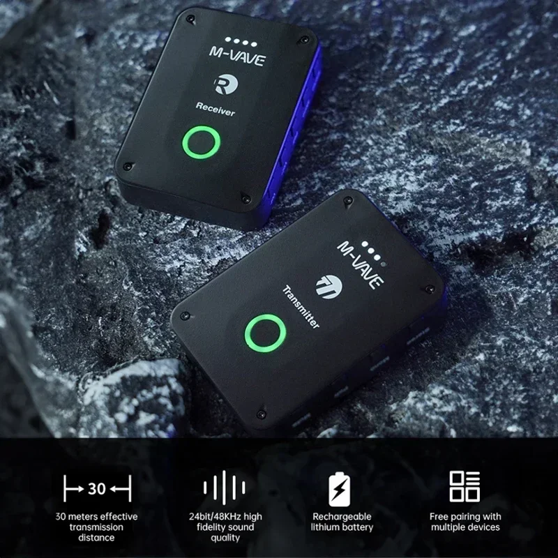M-VAWE WP-9 Wireless Earphone Monitor 2.4G Rechargeable Transmitter Receiver with Volume Support Stereo Mono Mute Function
