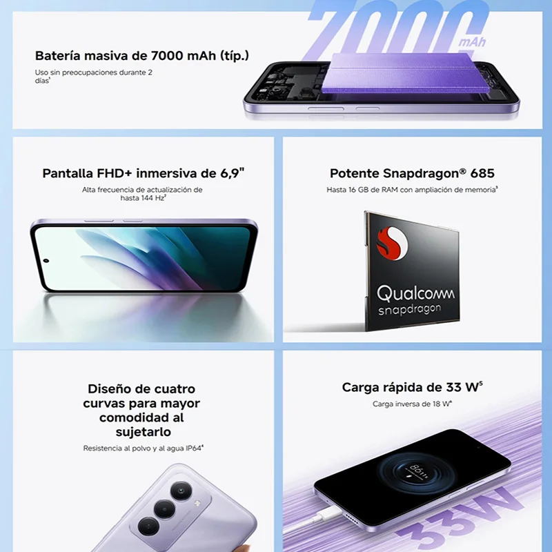 【Marke+】Redmi 15 Global Version Smartphone 6,9" 50MP 7000mAh Akku 33W Schnellladung IP64 Snapdragon ®   685 Mobile Plattform