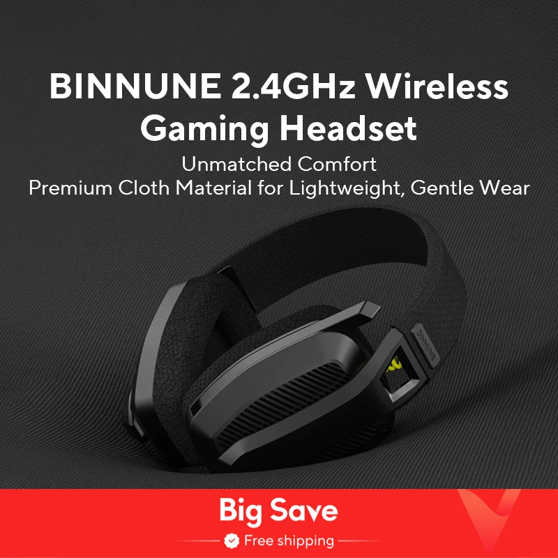 BINNUNE 2.4GHz Wireless Gaming Headset with Mic for PS5 PS4 PC Mac Playstation Bluetooth Gaming Headset with Microphone