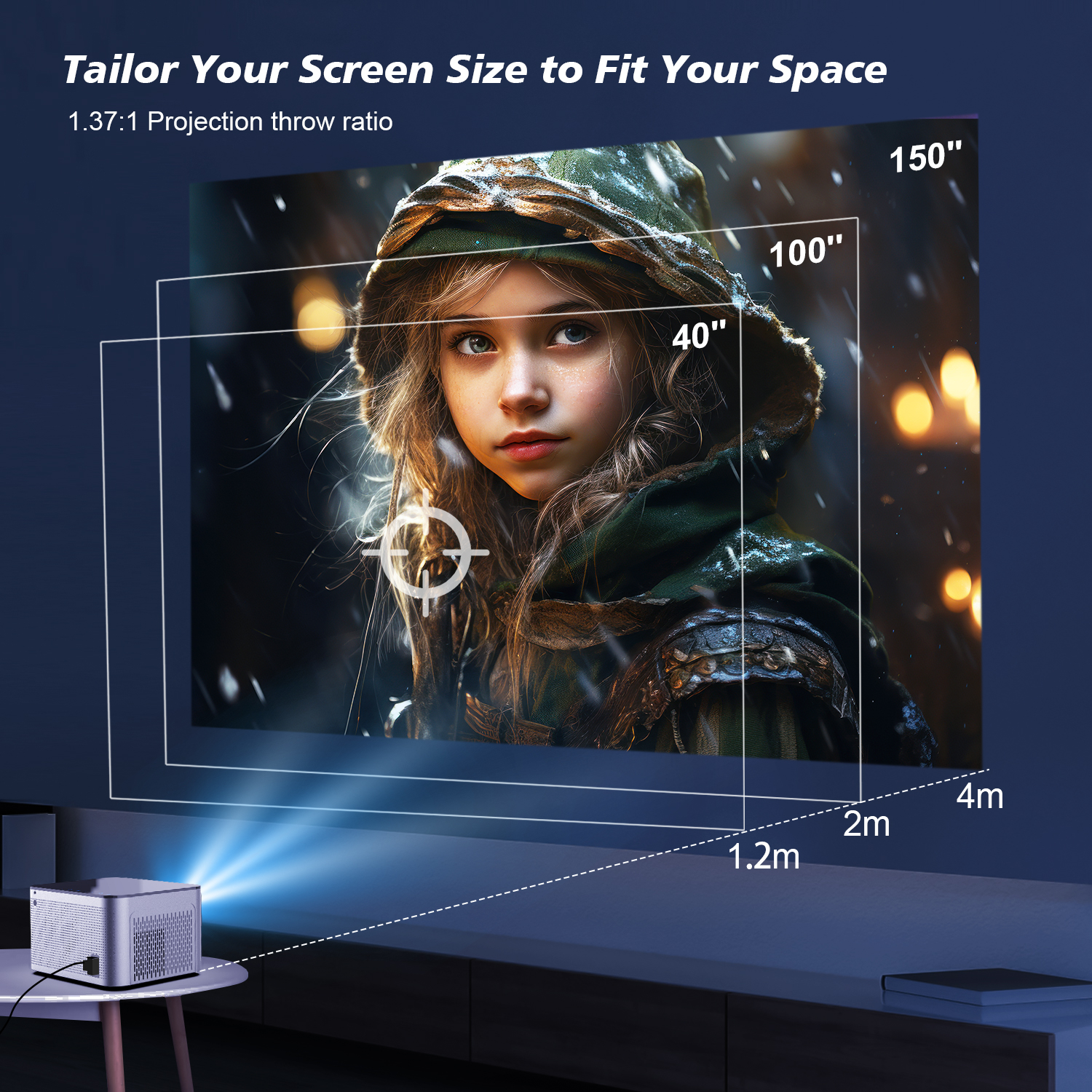 Proyector Magcubic HY350 Pro 580ANSI Android 11 4K 1080P Wifi6 Control de voz Allwinner H713 Enfoque electrónico BT 5,0 cine en casa