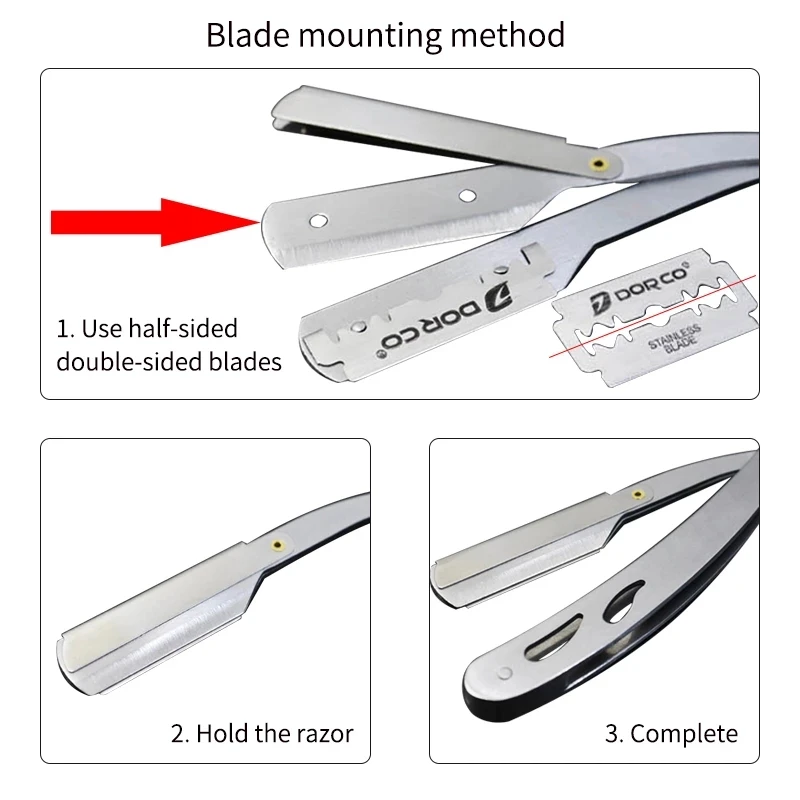 Men Straight Razor Edge Stainless Steel Sharp Barber Razor Professional Manual Shaver Shaving Safety Beard Cutter Shaving Tools