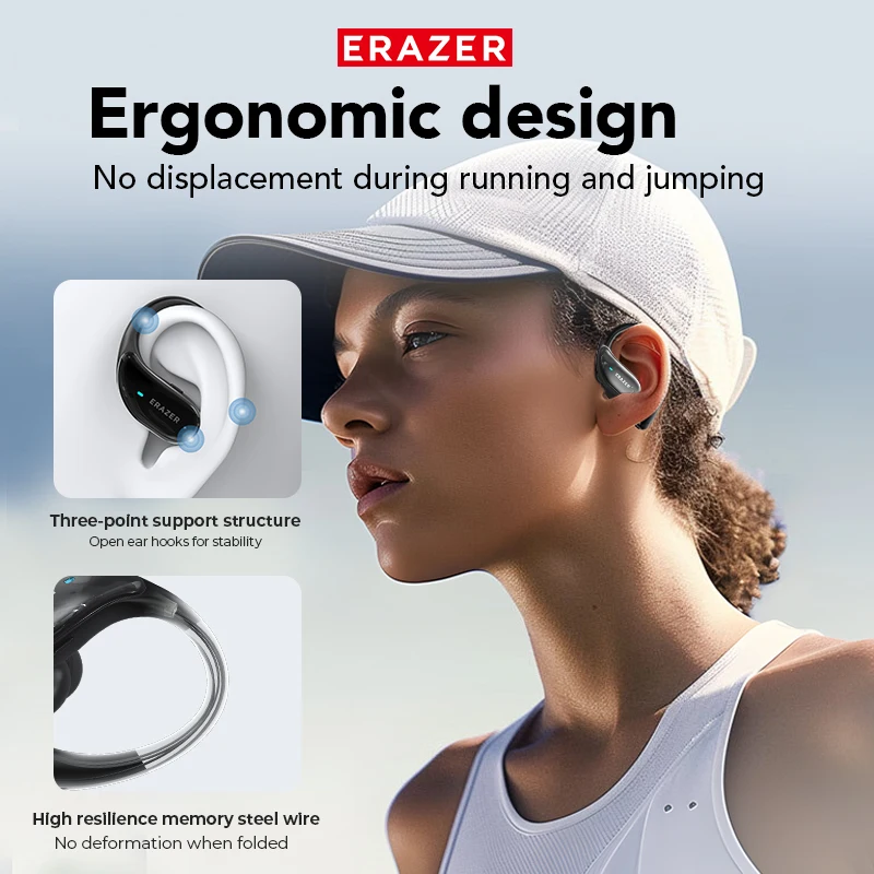 XT80 Bluetooth 5.3 Earphones True Wireless Headphones with Mic Button Control Noise Reduction Earhooks Waterproof Headset