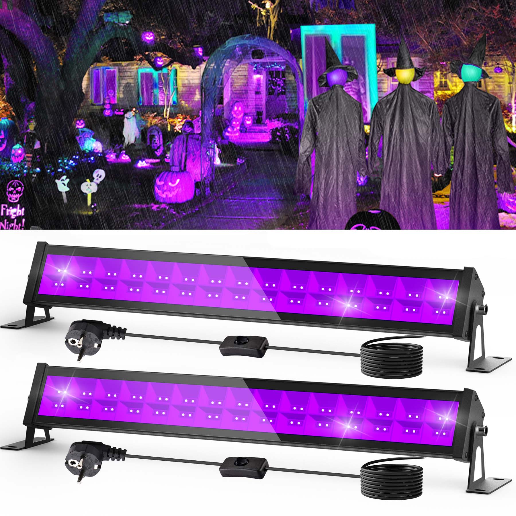 1/2 stücke 60leds UV Flutlicht 400-405nm fluor zierende Glühen ultraviolettes Schwarzlicht Party Stage Disco LED Hintergrund beleuchtung für Bar DJ