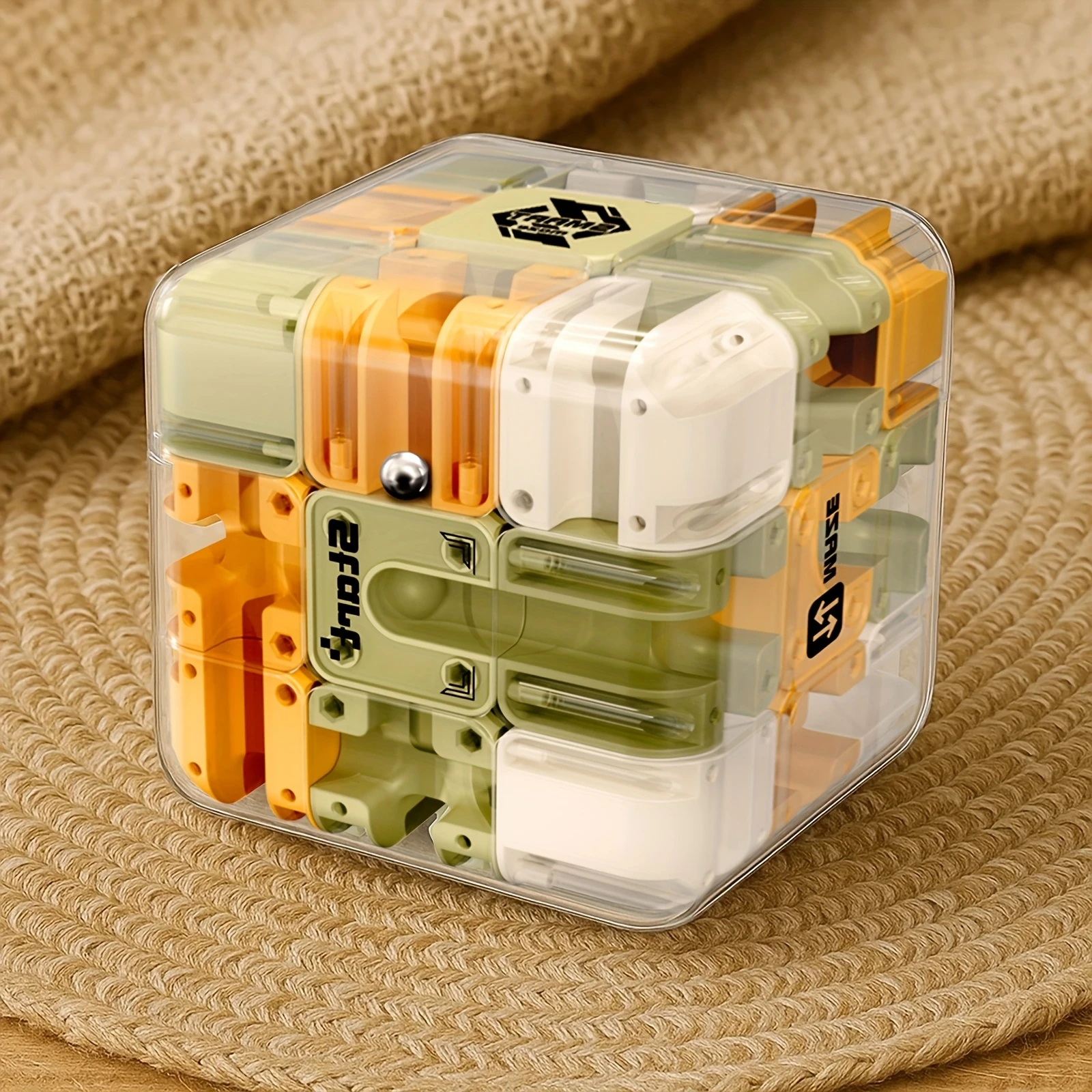 1 pçs 3d cubo mágico labirinto quebra-cabeça, brinquedo educativo transparente de 6 lados para crianças, cubo de velocidade cérebro teaser presente de festa de aniversário