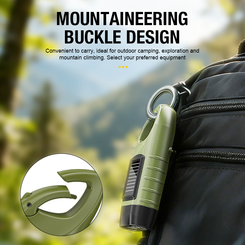 New upgrade 3LED Portable Outdoor Hand Crank Solar Powered Flashlight For Fishing Hiking With Folding Buckle Emergency Lamp