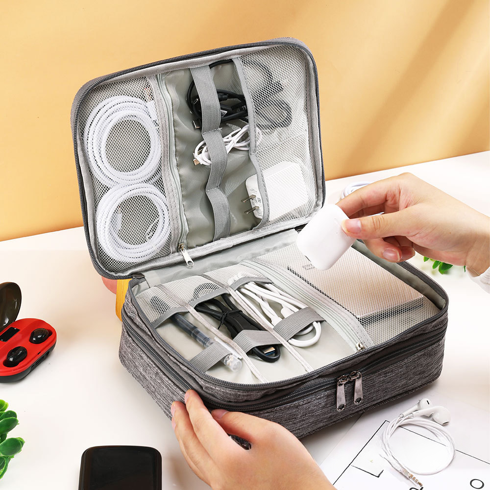 Three Layer Digital Bag Multifunctional Travel Portable Accessories Sorting Bag Large Capacity Power Supply Accessories Bag