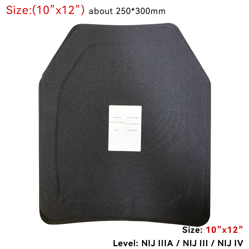 NIJ IIIA Steel Bulletproof Plate Strike Face Hard Armor Bulletproof Panel Anti-trauma Ballistic Plate For Plate Carrier