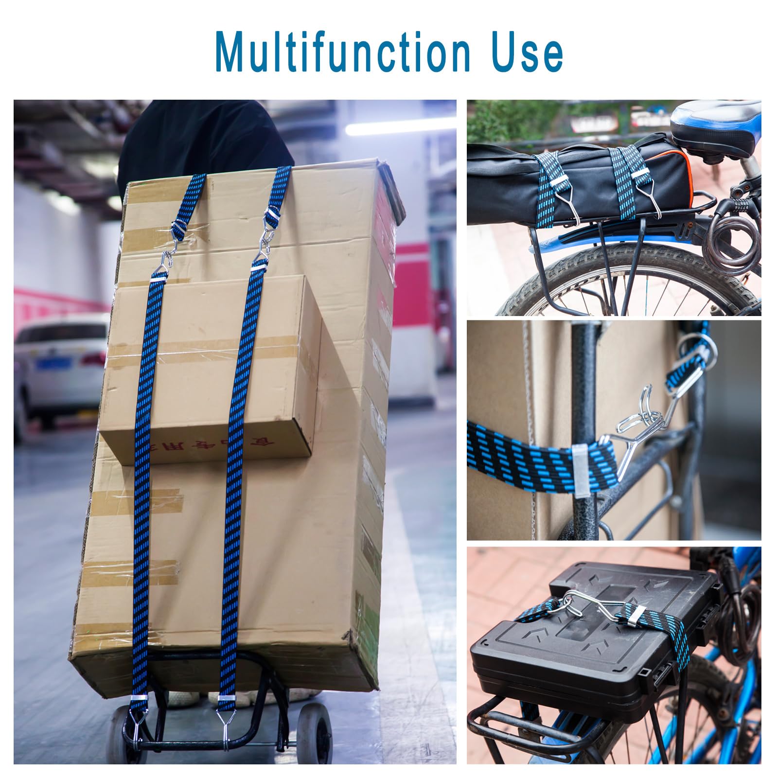 Elásticos de borracha para bagagem de motocicleta, corda, ganchos, corda, bagagem automática, rack de teto, faixa fixa, gancho, acessórios para carro