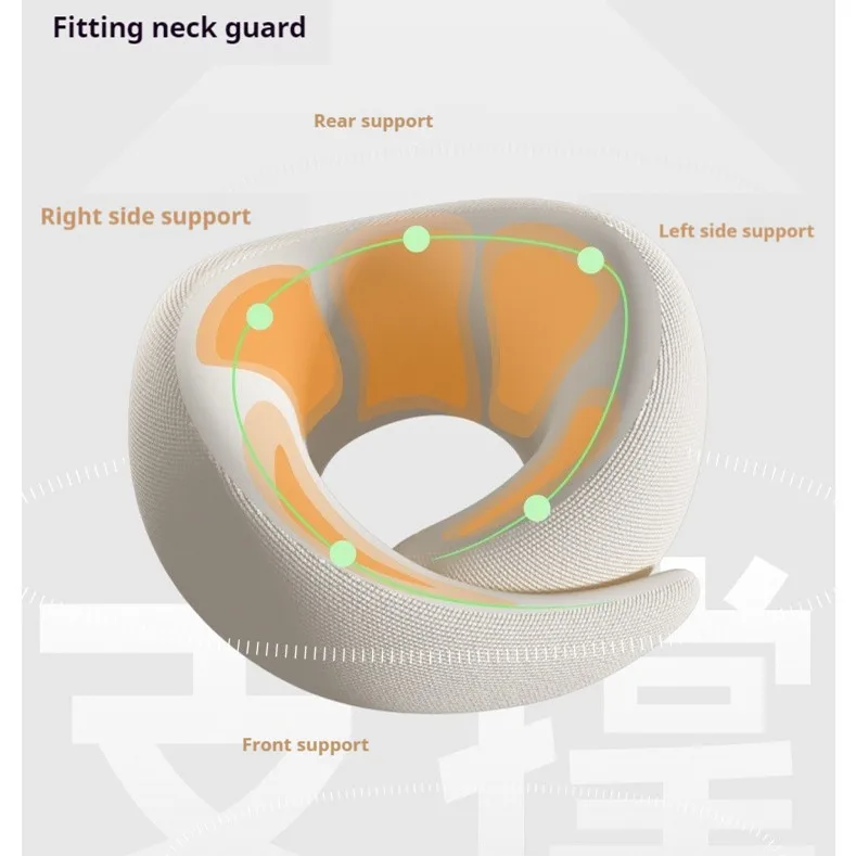 Almohada de espuma viscoelástica para el cuello, almohada de soporte para el cuello con cojín para la cabeza, protección para el cuello para acampar, soporte para la cabeza de espuma viscoelástica suave