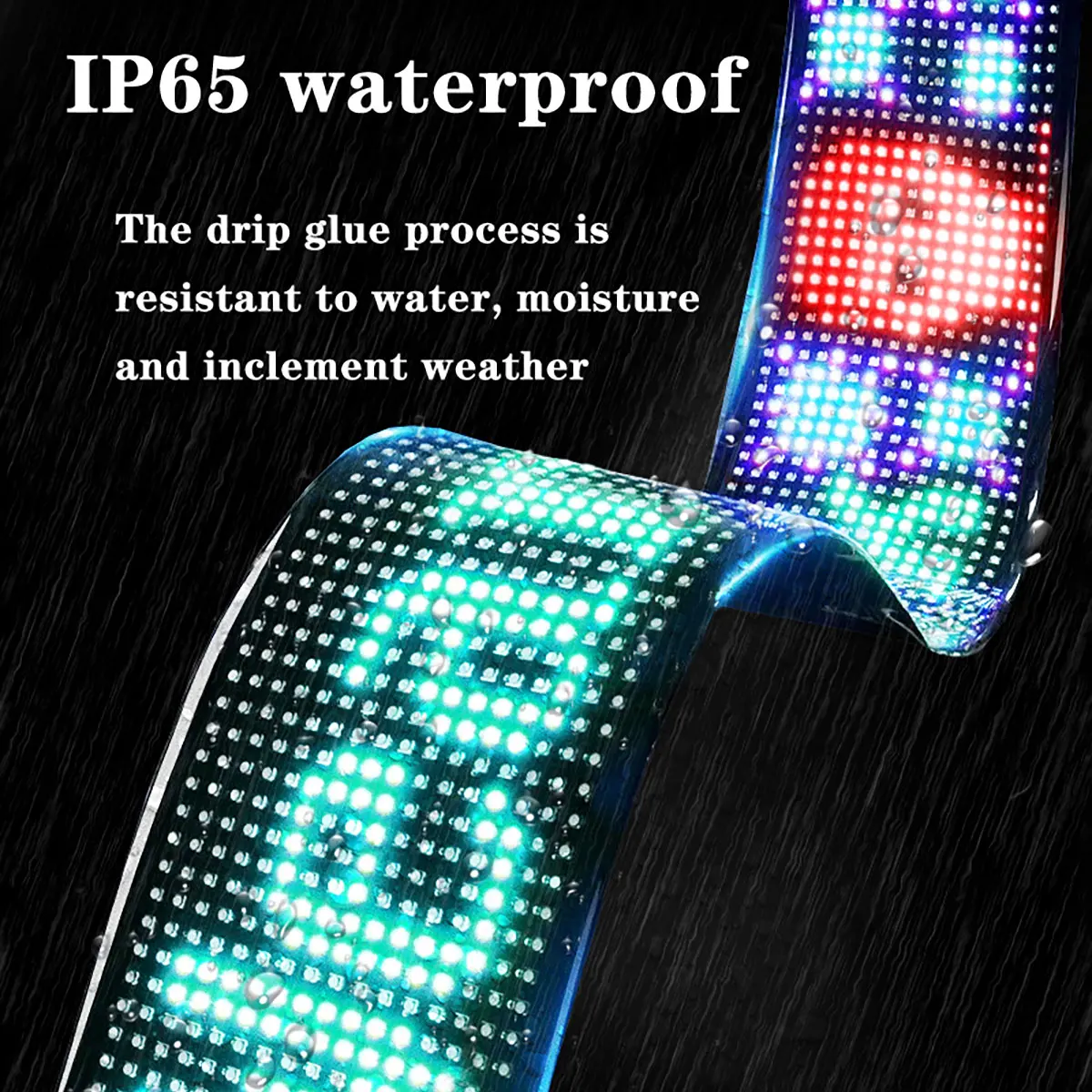 รถ LED Matrix แผงพิกเซลตลก DIY RGB Graffiti เลื่อนข้อความกระจกโฆษณาหน้าจอ APP Control