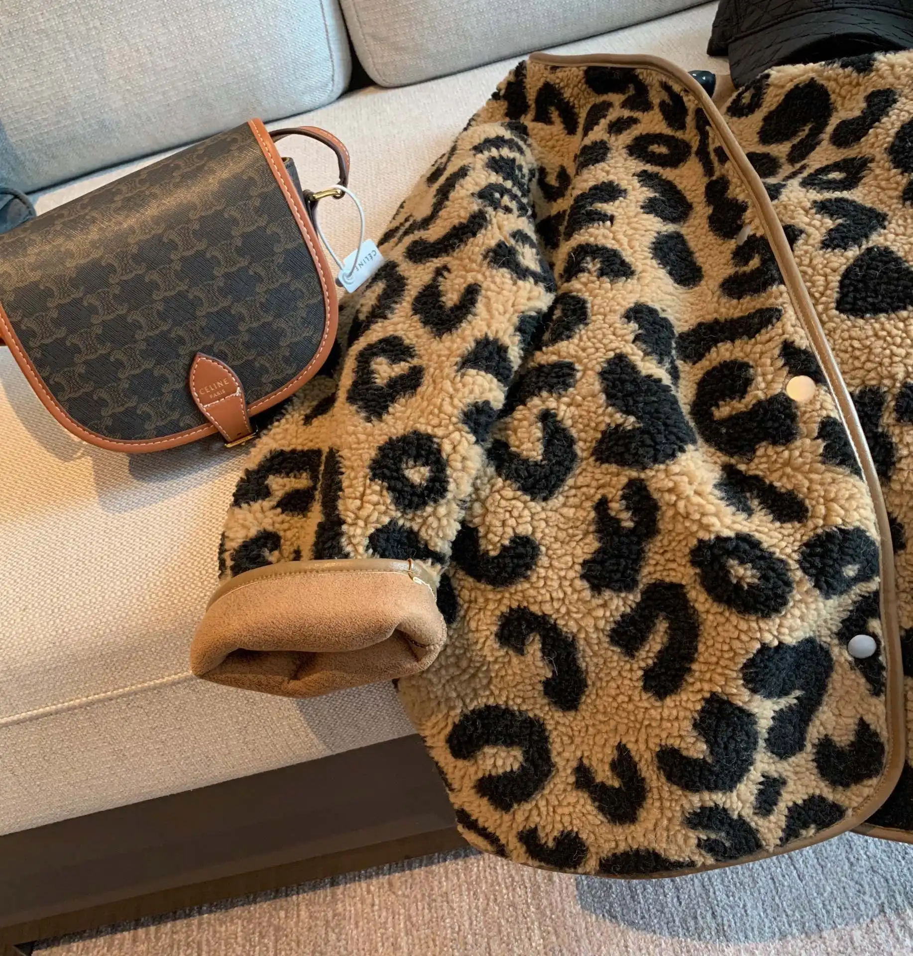 Leopardo impressão de pele de uma peça curta jaqueta feminina primavera e outono 2021 coreano solto casual grosso topos