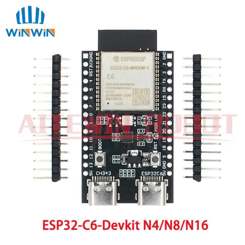 ESP32 ESP32-C6 WiFi + Bluetooth Internet de las cosas Placa de desarrollo Dual tipo C Placa central ESP32-C6-DevKit C N4R2 para Arduino
