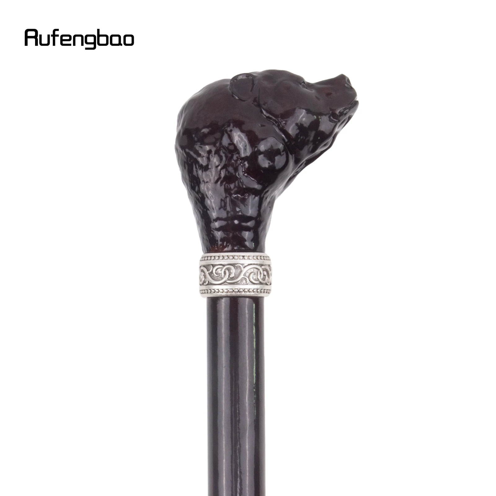 Bastão de madeira cabeça de urso marrom, Bastão decorativo Cosplay, Madeira do Dia das Bruxas, Muleta de rosto, Varinha, 93cm, Moda