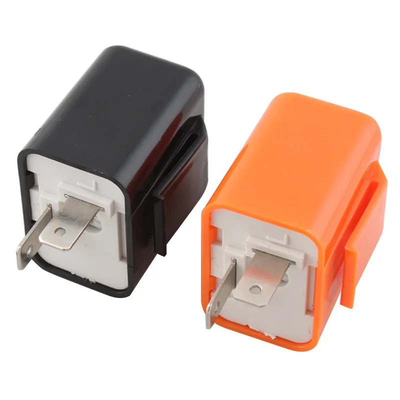 2Pin รถจักรยานยนต์ LED Flasher Relay ปรับความถี่ไฟเลี้ยว 12V ไฟกระพริบ Flasher Relay สําหรับมอเตอร์ไซด์ Accessorie