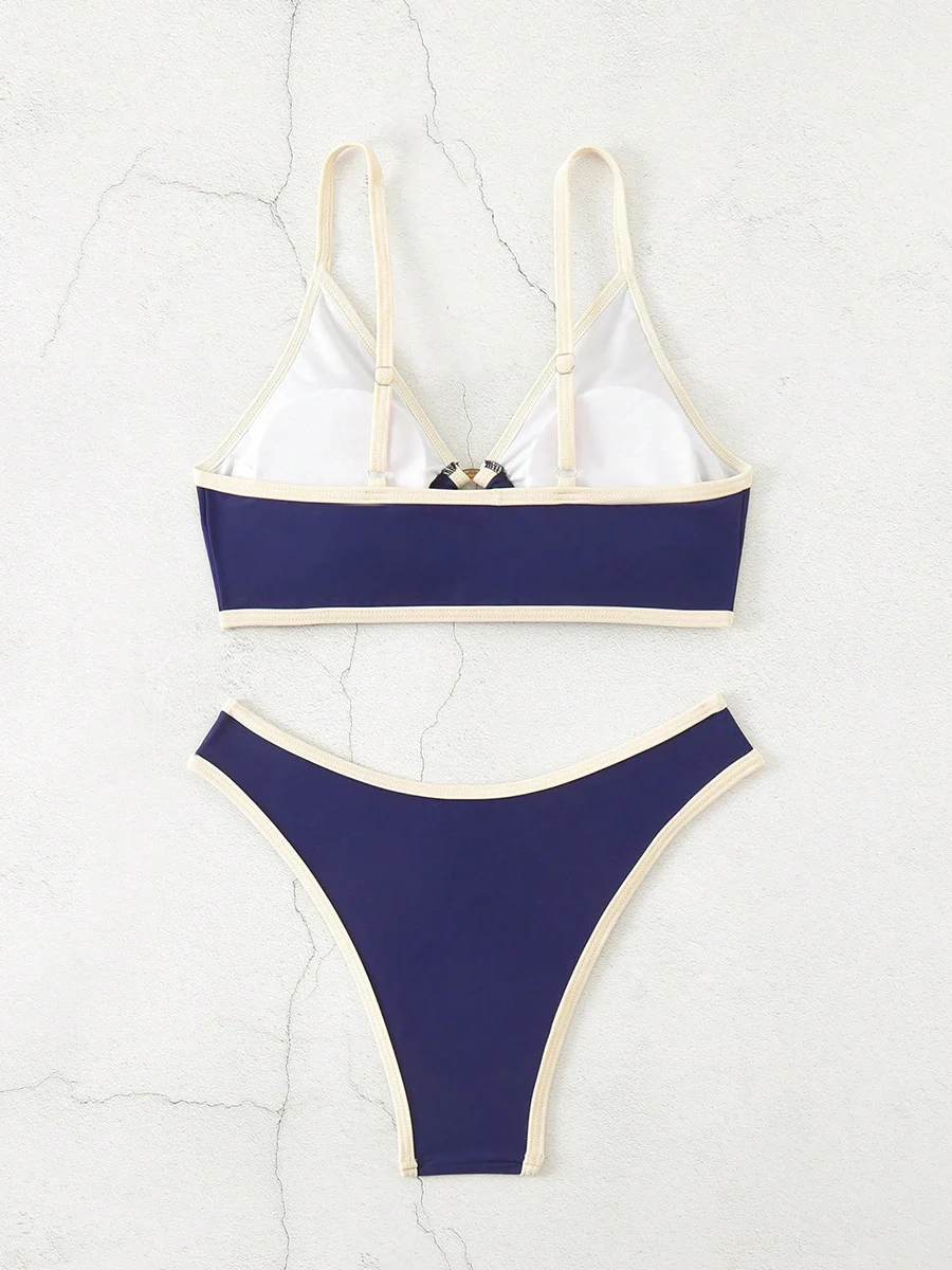 Micro Bikini licou maillot de bain pour femmes 2025 Sexy maillots de bain brésilien Bikini ensemble string Biquini maillots de bain bleu maillots de bain femme