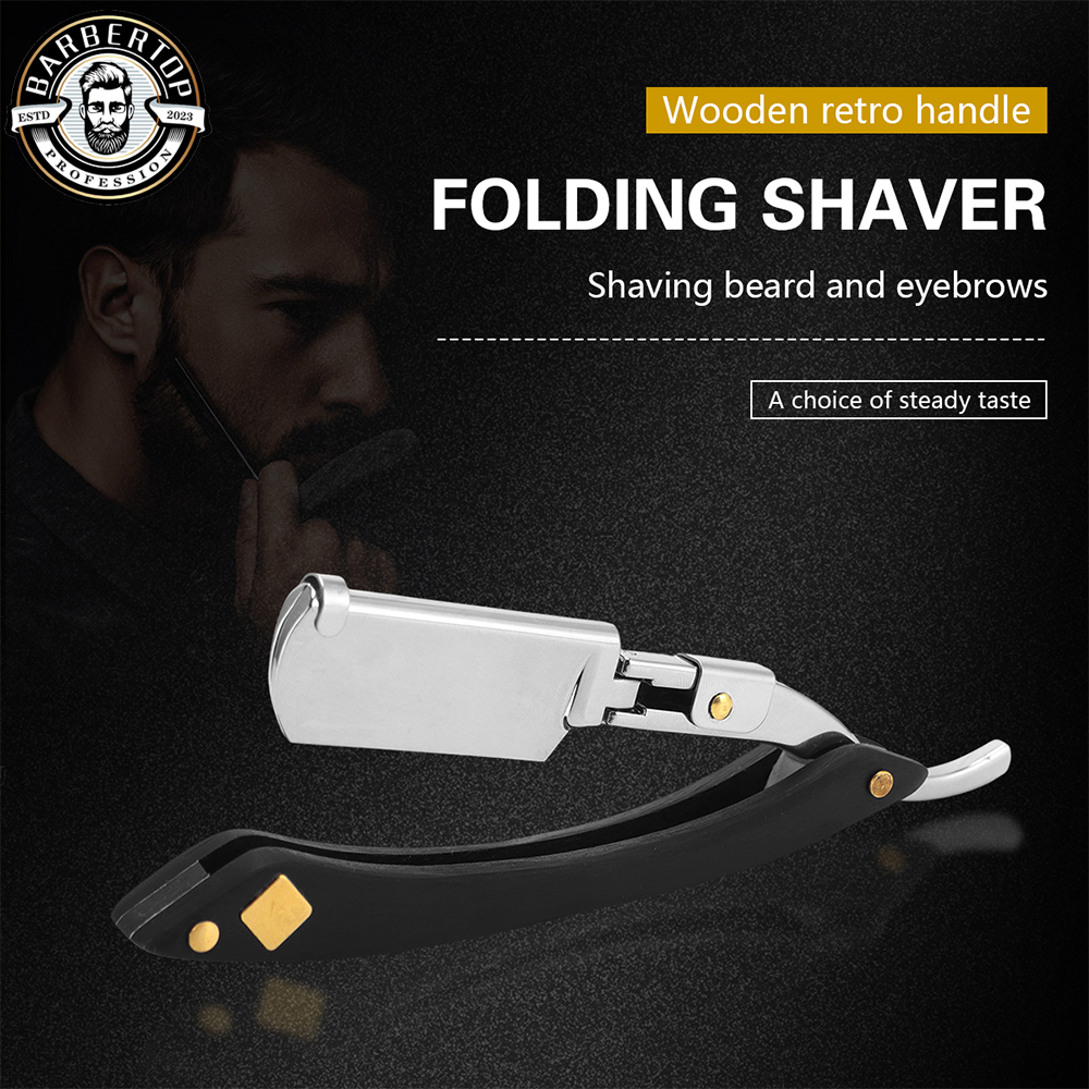 Professional Men's Manual Straight Shaver Trimming Classic Sharp Razor Barber Facial Epilator Stainless Steel Folding Shaver