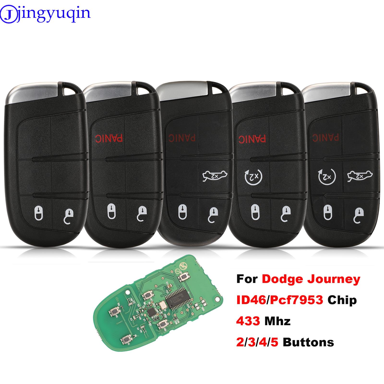 jingyuqin Original 2/3/4/5 Buttons Smart Remote Car Key 433MHz With PCF7953/ID46 Chip For Dodge Journey 2013-2018
