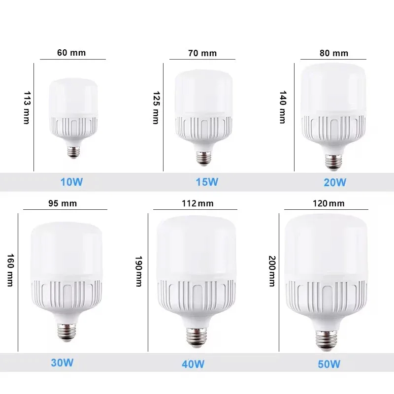 50/40/30/20/15W LED 전구 E27 나사 입 조명 눈 보호 에너지 절약 램프 인테리어 거실 침실 사무실 조명