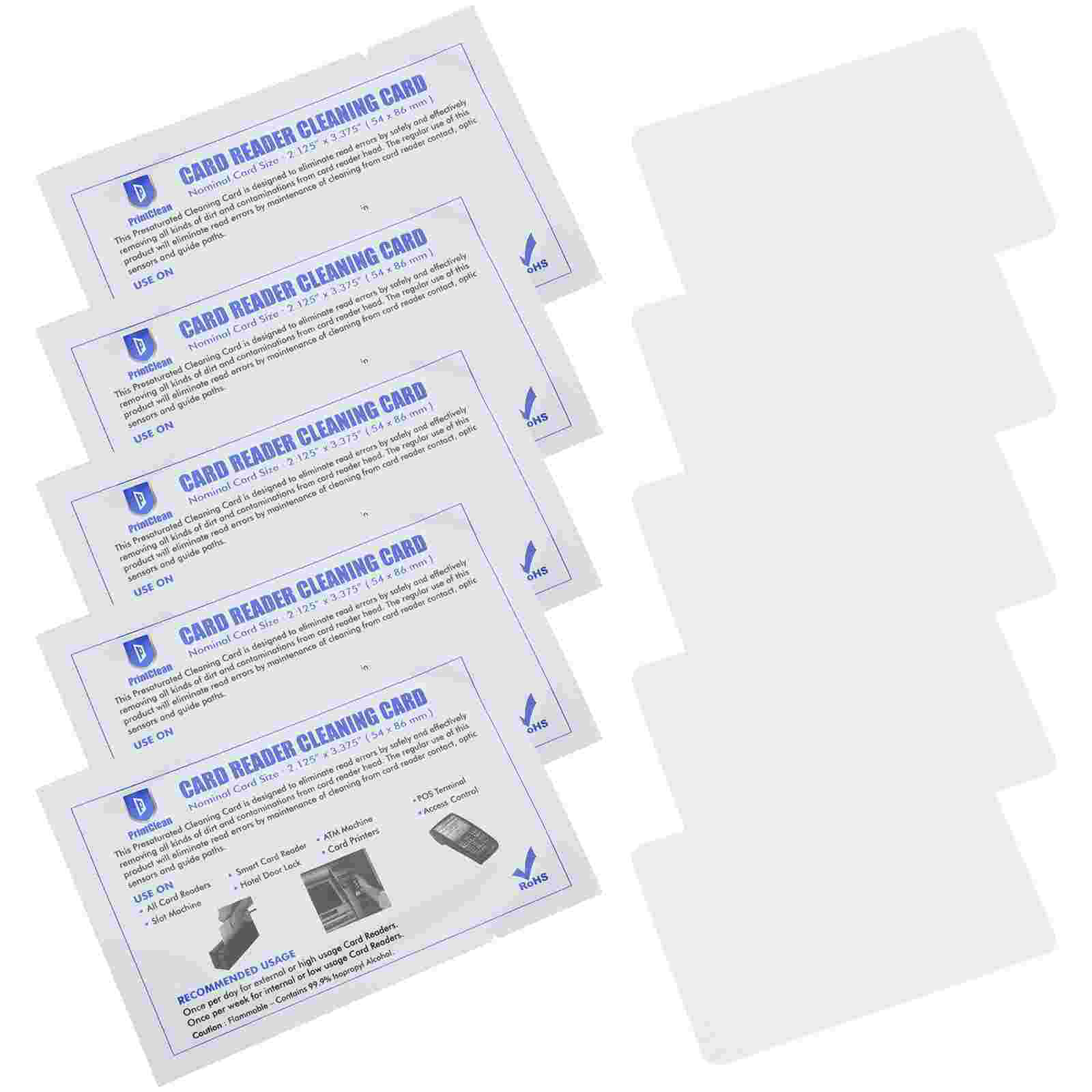 Tarjetas de limpieza de impresora, limpiador de máquinas de crédito reutilizable, suministro de Terminal de lector de doble cara