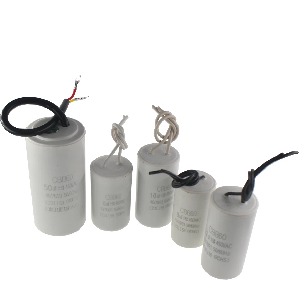 Motor Run Capacitors CBB60 450V AC Starting Capacitor 5% 3/4/5/6/8/10/12/14/15/16/18/20/25/30/40/45/50/60UF for Washing Machine