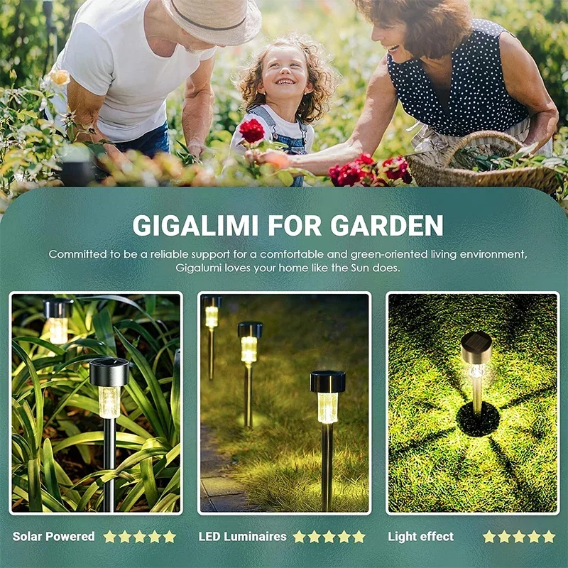 10Pack Solar Außen Lichter Garten Laterne Solar Lampe Wasserdicht Landschaft Beleuchtung Pathway Yard Rasen Garten Dekoration