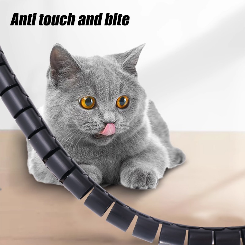 2M Cable Tube Sleeve Flexible Cord Bundler Wire Wrap Cable Management System Desk Wire Organizer for Office Home TV PC Computer